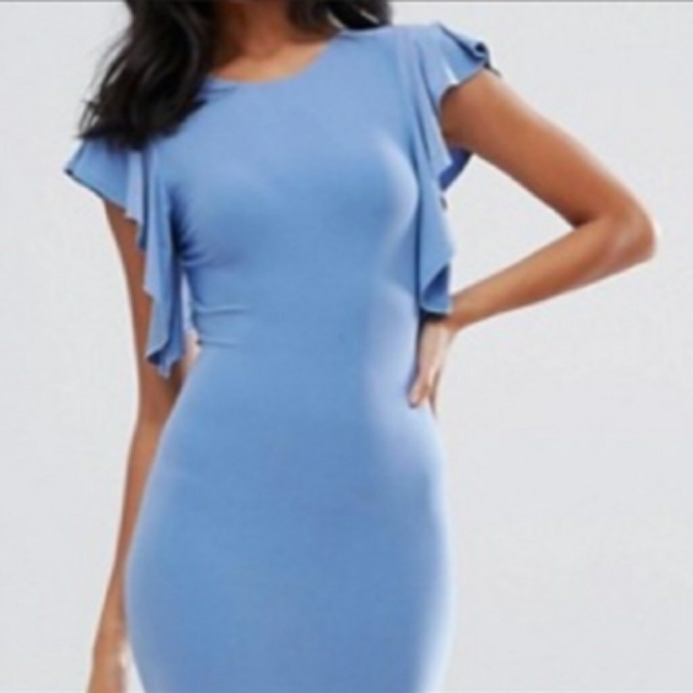 Backless Blue Bodycon Dress